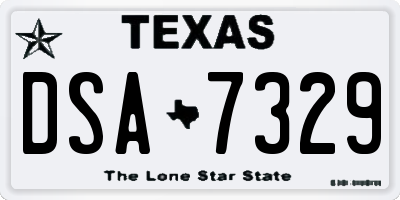 TX license plate DSA7329