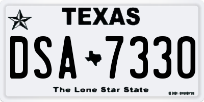 TX license plate DSA7330