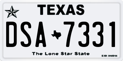 TX license plate DSA7331