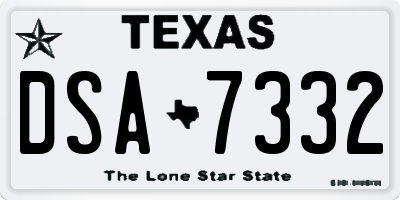 TX license plate DSA7332