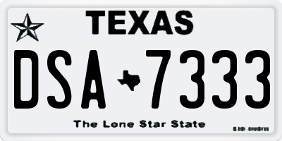 TX license plate DSA7333