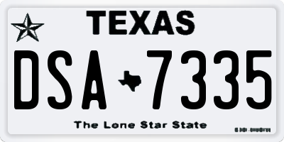 TX license plate DSA7335