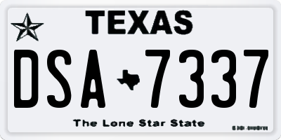 TX license plate DSA7337