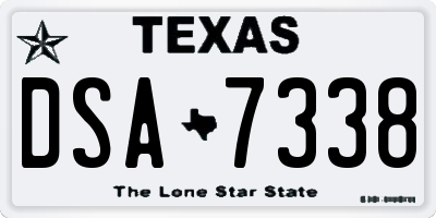 TX license plate DSA7338