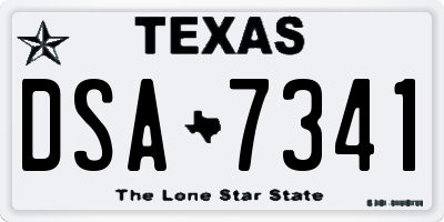 TX license plate DSA7341