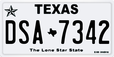 TX license plate DSA7342