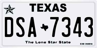 TX license plate DSA7343