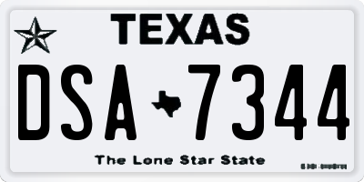 TX license plate DSA7344