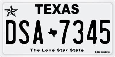 TX license plate DSA7345