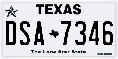 TX license plate DSA7346