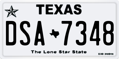TX license plate DSA7348