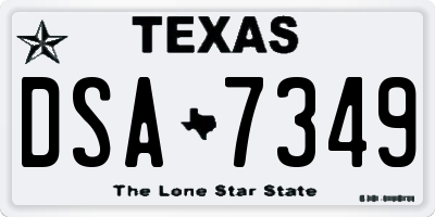 TX license plate DSA7349
