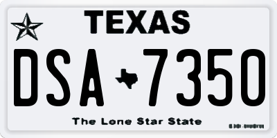 TX license plate DSA7350