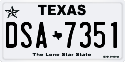 TX license plate DSA7351