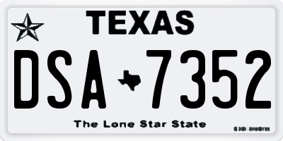 TX license plate DSA7352