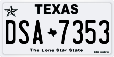 TX license plate DSA7353