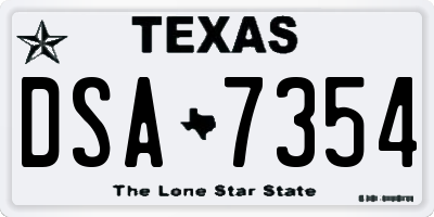 TX license plate DSA7354