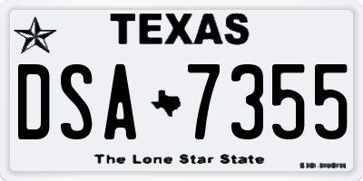 TX license plate DSA7355