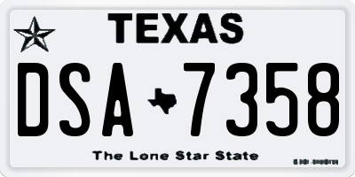 TX license plate DSA7358