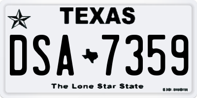 TX license plate DSA7359