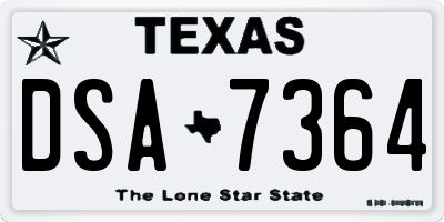 TX license plate DSA7364