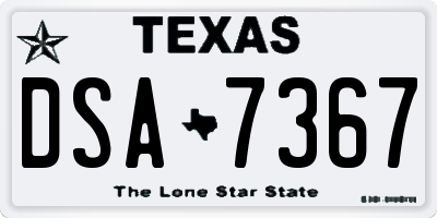 TX license plate DSA7367