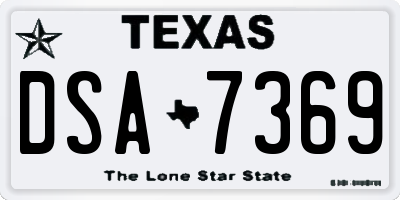 TX license plate DSA7369
