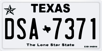 TX license plate DSA7371