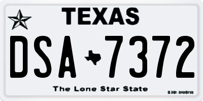 TX license plate DSA7372