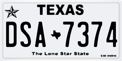 TX license plate DSA7374
