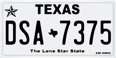 TX license plate DSA7375