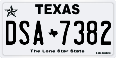 TX license plate DSA7382
