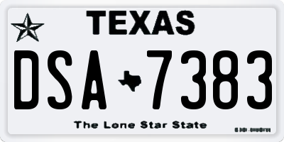 TX license plate DSA7383