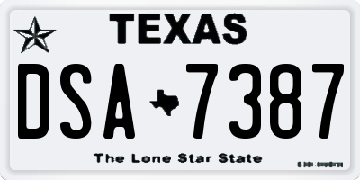 TX license plate DSA7387