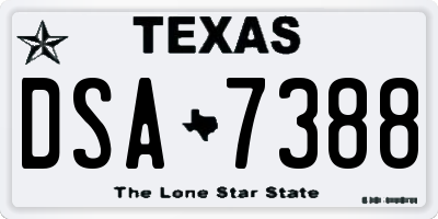 TX license plate DSA7388