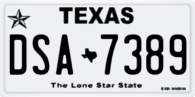TX license plate DSA7389