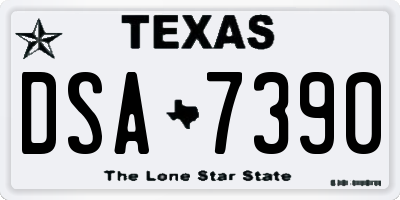 TX license plate DSA7390