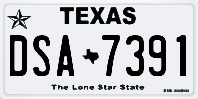 TX license plate DSA7391