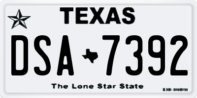 TX license plate DSA7392