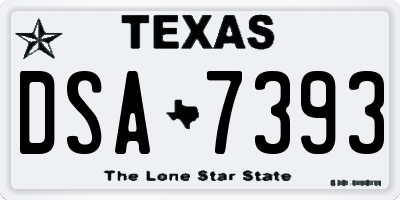 TX license plate DSA7393