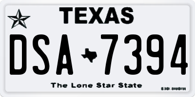 TX license plate DSA7394