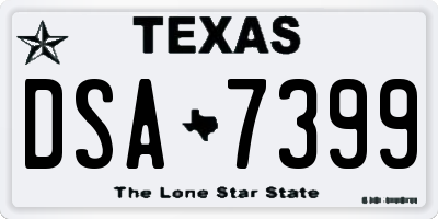 TX license plate DSA7399