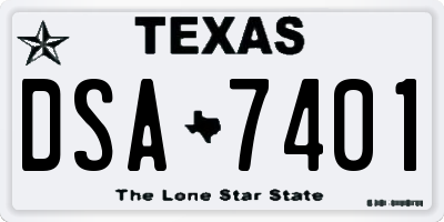TX license plate DSA7401