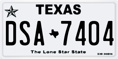 TX license plate DSA7404