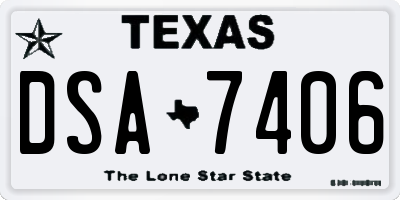 TX license plate DSA7406