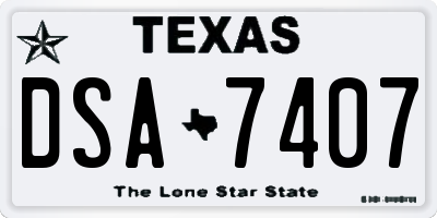 TX license plate DSA7407