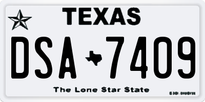 TX license plate DSA7409