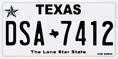 TX license plate DSA7412