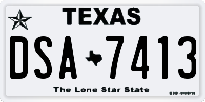 TX license plate DSA7413
