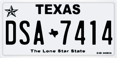 TX license plate DSA7414